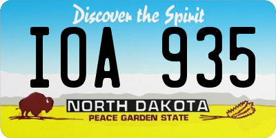 ND license plate IOA935