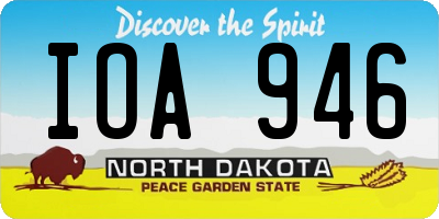 ND license plate IOA946