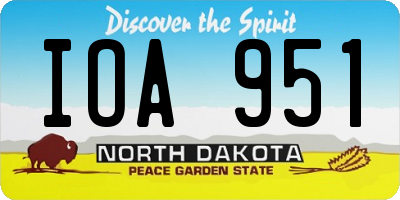 ND license plate IOA951