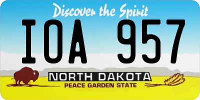 ND license plate IOA957