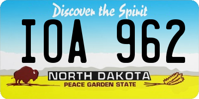 ND license plate IOA962