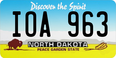 ND license plate IOA963