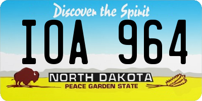 ND license plate IOA964