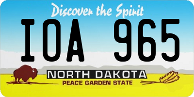 ND license plate IOA965