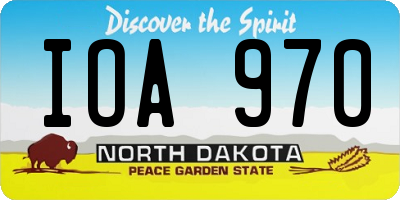 ND license plate IOA970