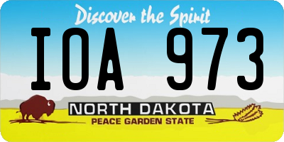 ND license plate IOA973