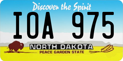 ND license plate IOA975