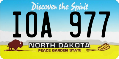 ND license plate IOA977