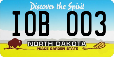 ND license plate IOB003