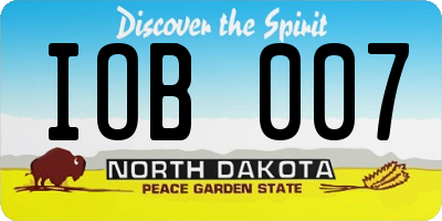 ND license plate IOB007