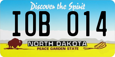 ND license plate IOB014
