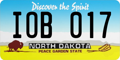 ND license plate IOB017