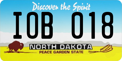 ND license plate IOB018