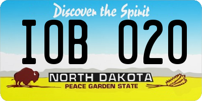 ND license plate IOB020