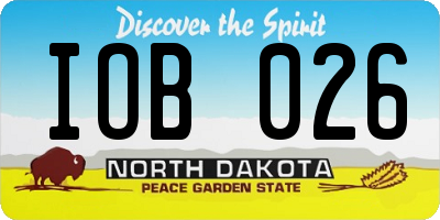 ND license plate IOB026