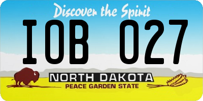 ND license plate IOB027