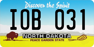ND license plate IOB031