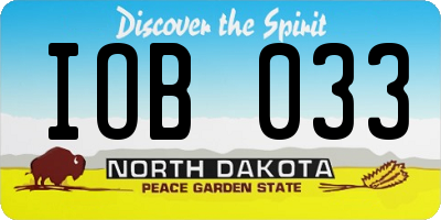 ND license plate IOB033