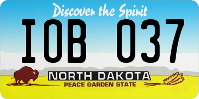 ND license plate IOB037