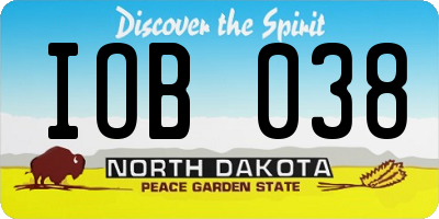 ND license plate IOB038
