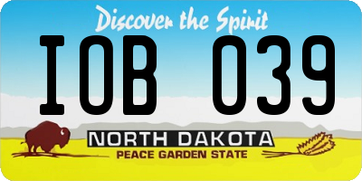 ND license plate IOB039