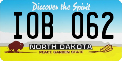 ND license plate IOB062