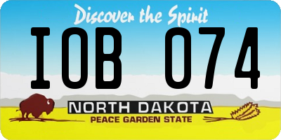 ND license plate IOB074
