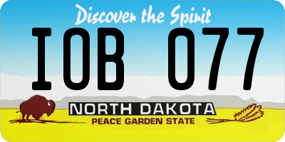 ND license plate IOB077