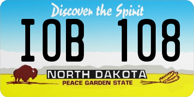ND license plate IOB108