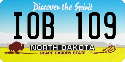 ND license plate IOB109