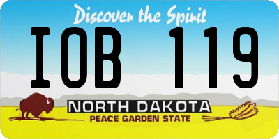 ND license plate IOB119