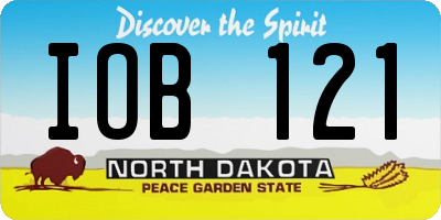 ND license plate IOB121