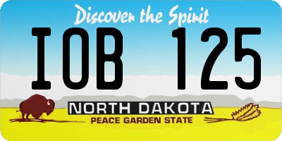 ND license plate IOB125