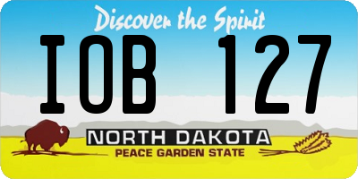 ND license plate IOB127