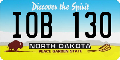 ND license plate IOB130