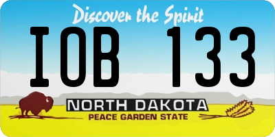 ND license plate IOB133
