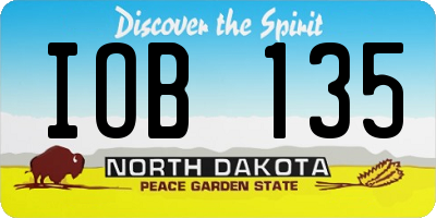ND license plate IOB135