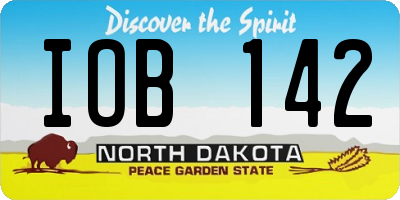 ND license plate IOB142