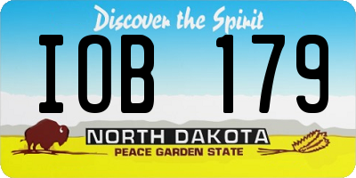 ND license plate IOB179