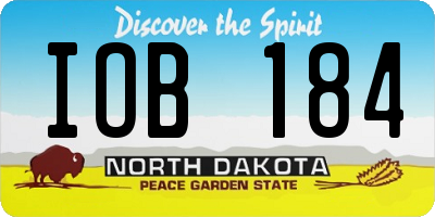 ND license plate IOB184