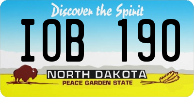 ND license plate IOB190