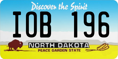 ND license plate IOB196
