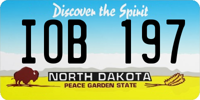 ND license plate IOB197
