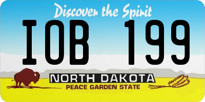 ND license plate IOB199