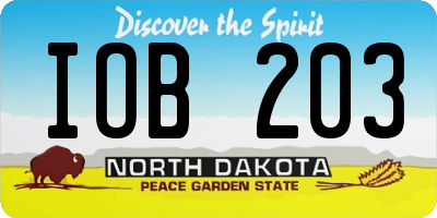 ND license plate IOB203