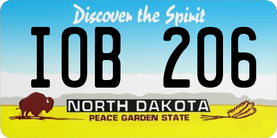 ND license plate IOB206