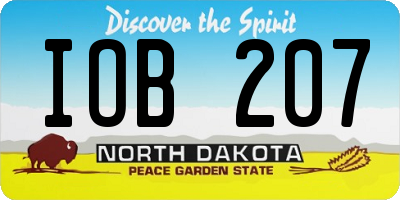 ND license plate IOB207