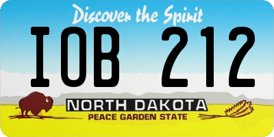 ND license plate IOB212