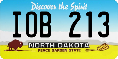 ND license plate IOB213