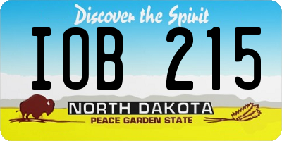 ND license plate IOB215